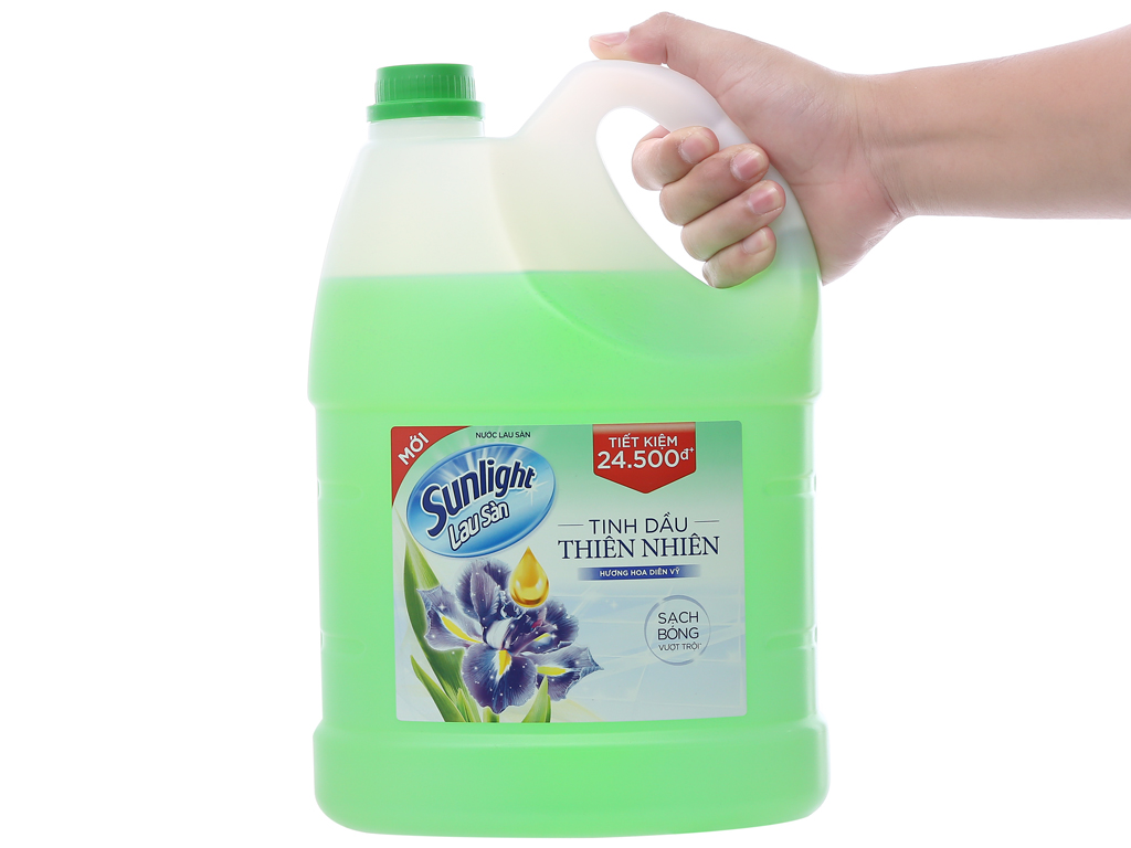 Nước lau sàn tinh dầu hương hoa diên vỹ Sunlight - can  3.8 kg