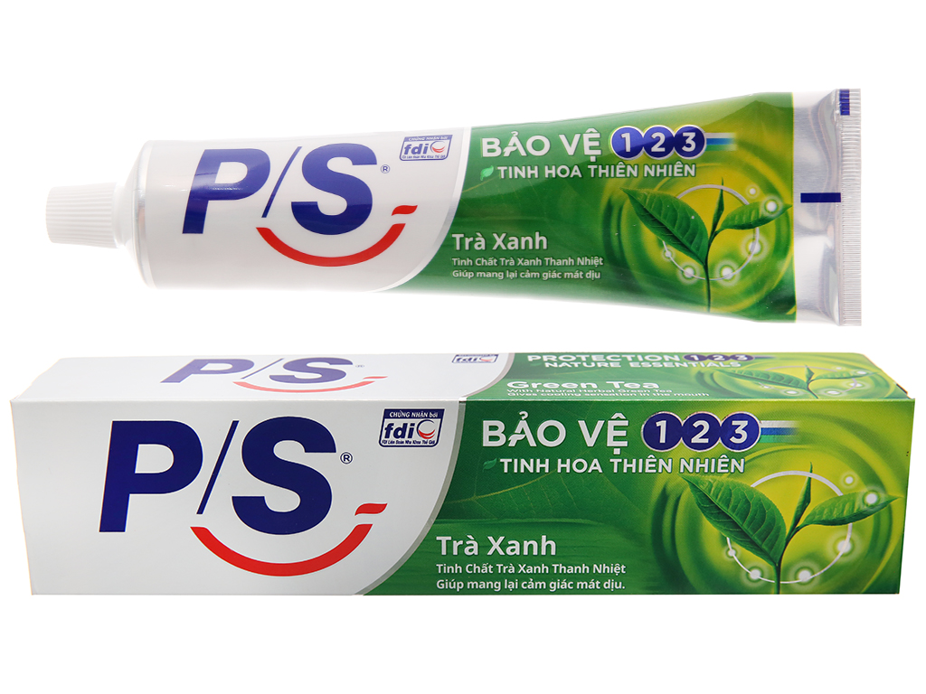 Kem đánh răng 123 trà xanh P/S - ống 190 g