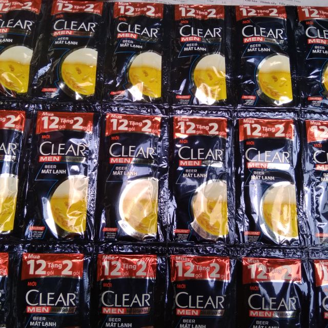 Dầu gội men beer Clear - dây 14 gói