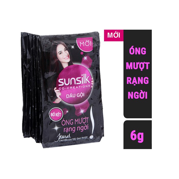 Dầu gội đen óng mượt rạng ngời Sunsilk - dây 12 gói