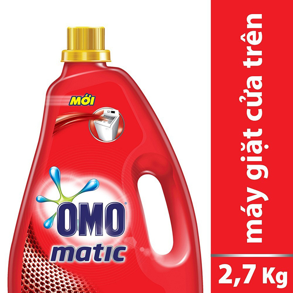 Bột giặt bền đẹp cửa trên Omo Matic - chai 2,7 kg