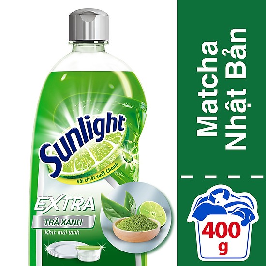 Nước rửa chén trà xanh Sunlight - chai 400 g