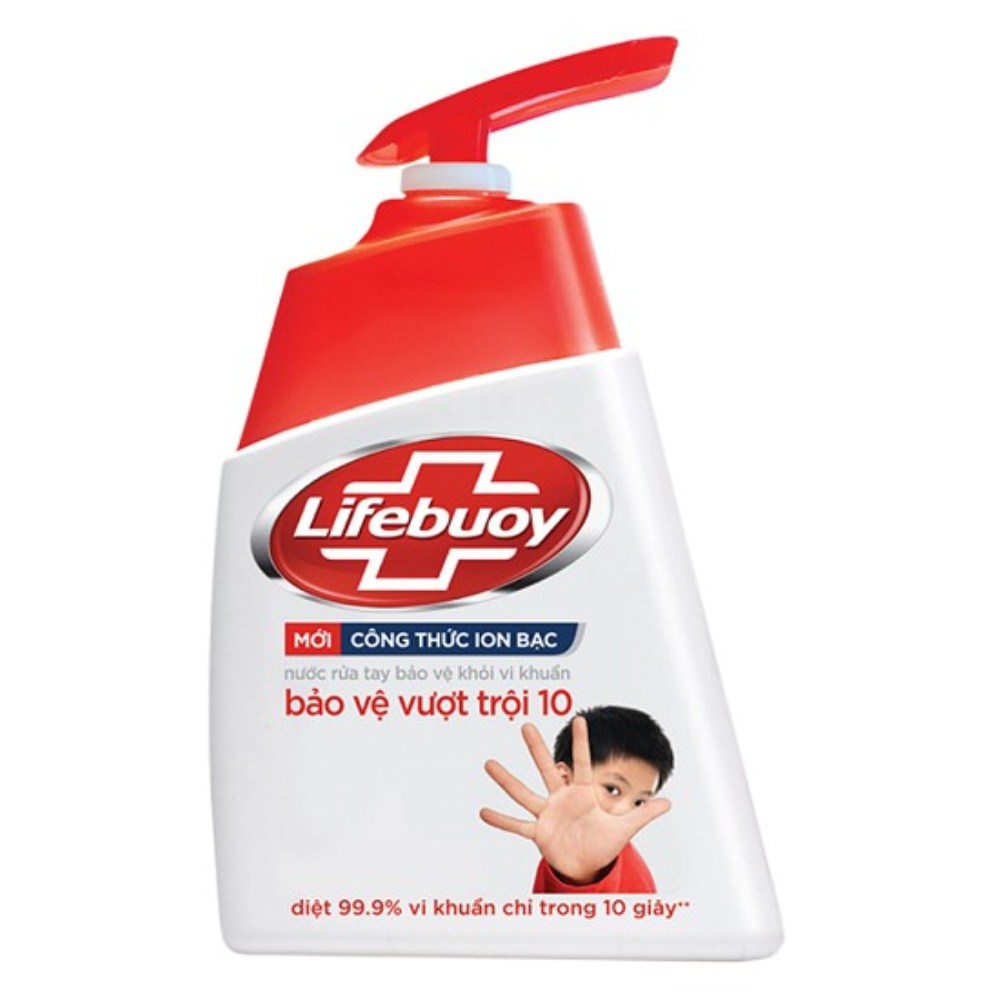 Nước rửa tay bảo vệ vượt trội đỏ Lifebuoy - chai 180 g