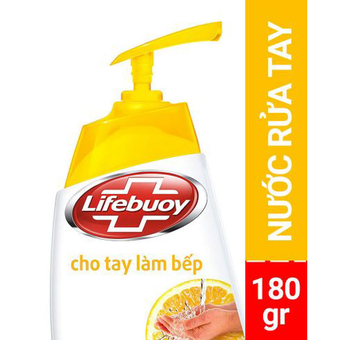 Nước rửa tay cho tay làm bếp vàng Lifebuoy - chai 180 g
