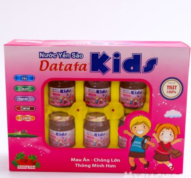 Nước yến hương dâu kids Datafa - hộp 6 lọ