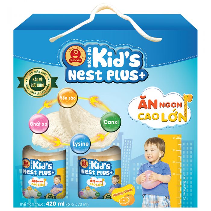Nước yến kids hương cam tự nhiên Thiên Việt - lốc 6 lọ