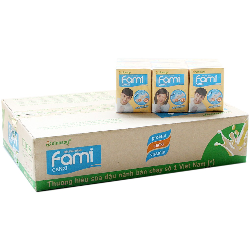 Sữa đậu nành Canxi Fami  - thùng 40 bịch (200 ml)
