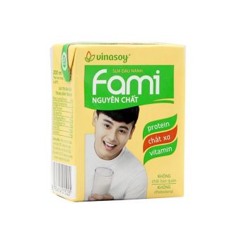 Sữa đậu nành nguyên chất Fami - hộp 200 ml 