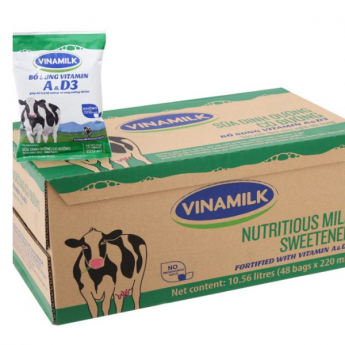 Sữa dinh dưỡng bịch không đường Vinamilk -thùng 48 bịch 220 ml