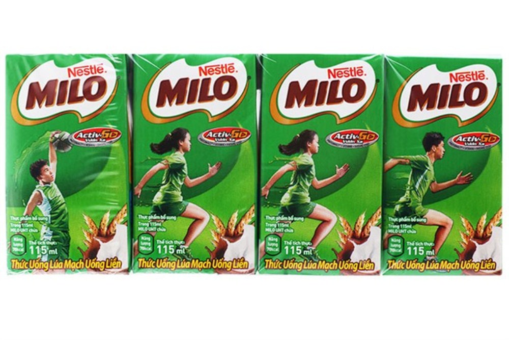 Sữa milo thức uống lúa mạch Nestle - lốc 4 hộp 180 ml