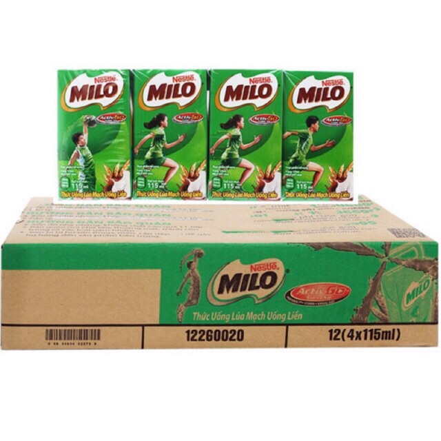Sữa milo thức uống lúa mạch Nestle - thùng 48 hộp (110 ml)