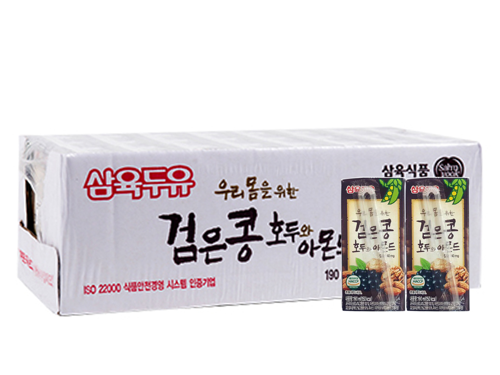 Sữa óc chó samyok Hàn Quốc - thùng 24 hộp (190 ml)