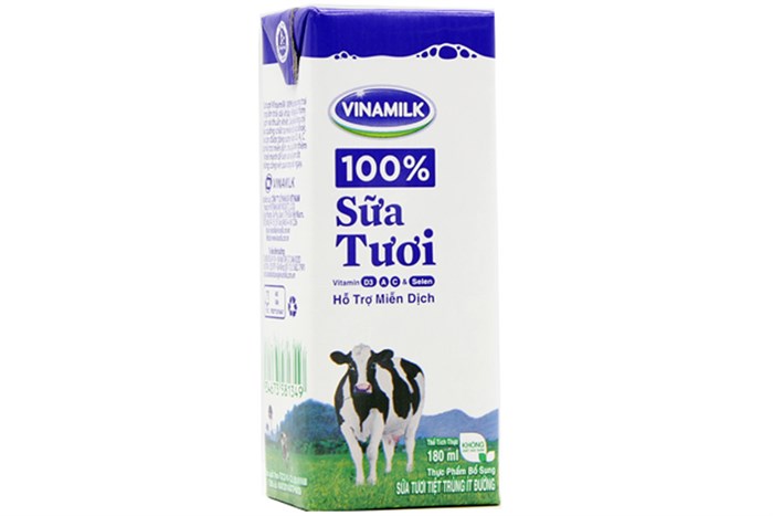 Sữa tươi tiệt trùng ít đường Vinamilk - hộp 180 ml