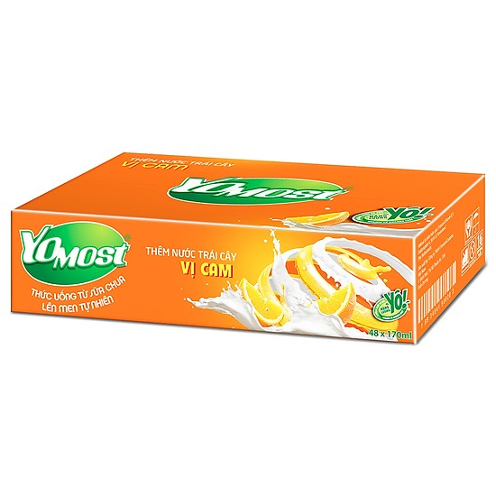 Sữa Yomost cam Cô gái Hà Lan - thùng 48 hộp (170 ml)