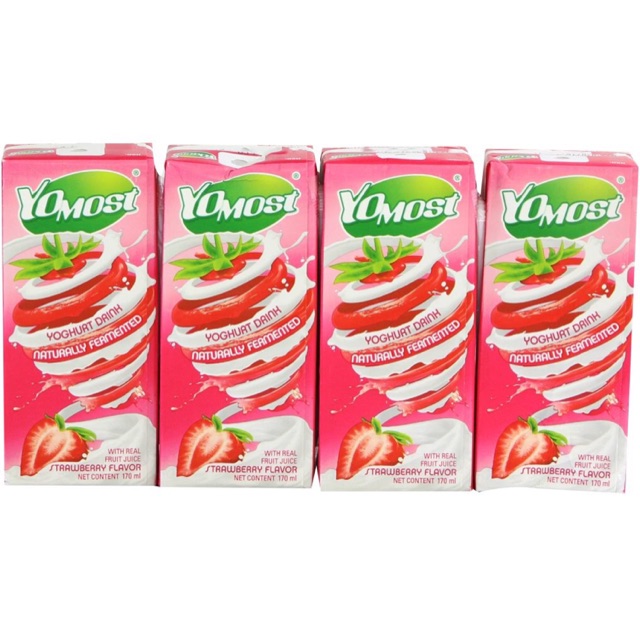 Sữa Yomost dâu Cô gái Hà Lan - lốc 4 hộp 170 ml
