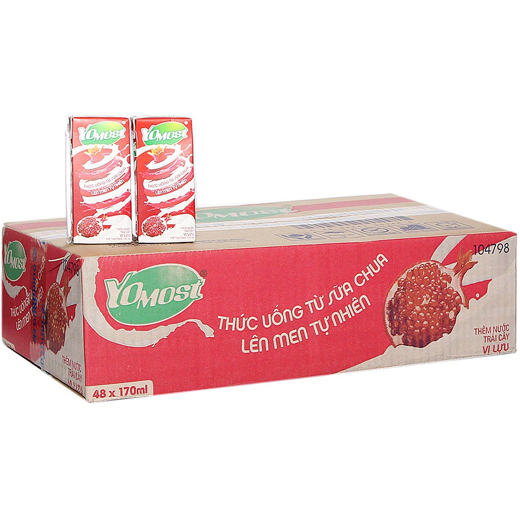 Sữa Yomost lựu Cô gái Hà Lan - thùng 48 hộp (170 ml)