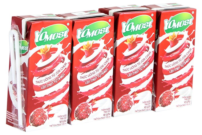 Sữa Yomost lựu Cô gái Hà Lan - lốc 4 hộp 170 ml