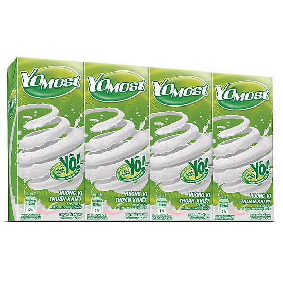 Sữa Yomost thuần khiết Cô gái Hà Lan  - lốc 4 hộp 170 ml