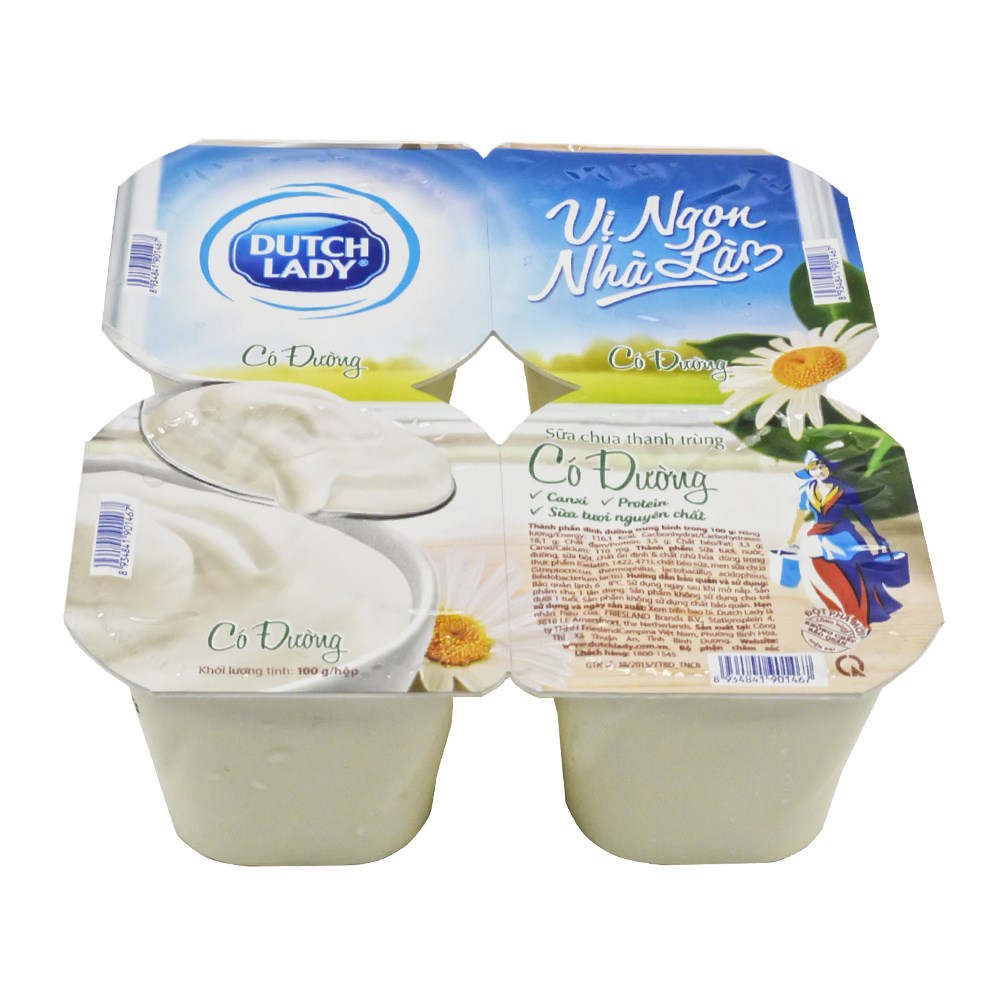 Sữa chua có đường Dutch Lady - lốc 4 hộp 400 g