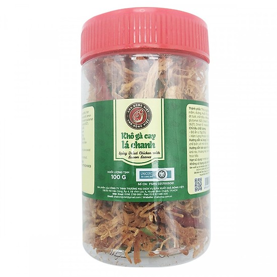 Khô gà lá chanh Chà Bông Việt - Hủ 100 gr