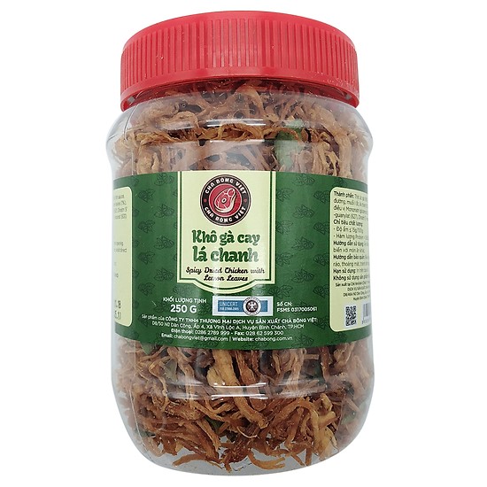 Khô gà lá chanh Chà Bông Việt - hủ 250 gr