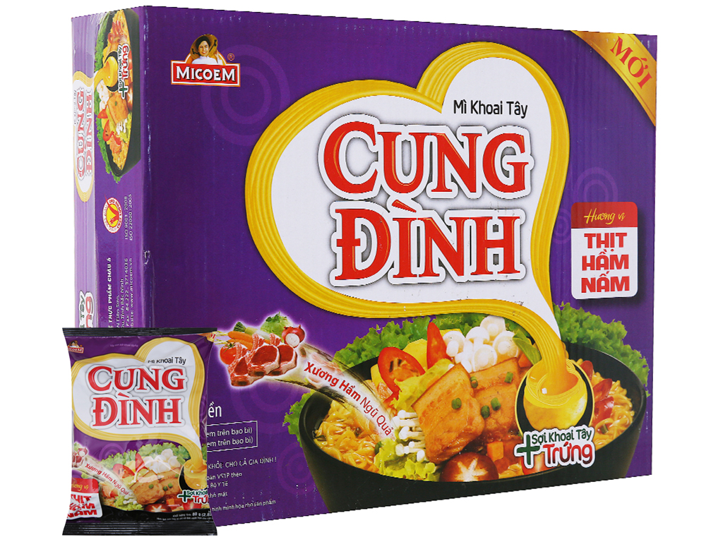 Mì khoai tây  Cung Đình - thùng 30 gói