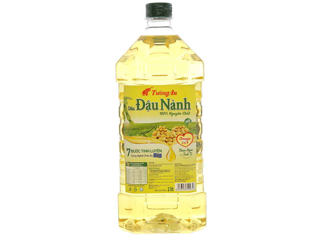 Dầu đậu nành 100% nguyên chất Tường An - chai 2 lít
