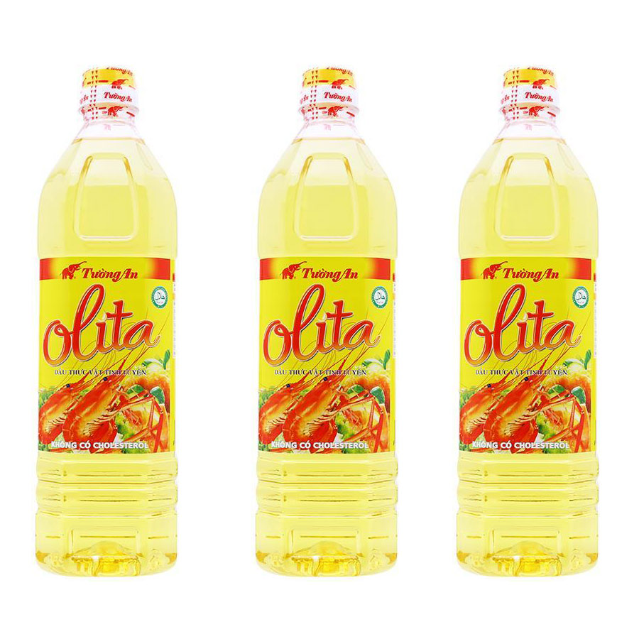 Dầu Olita dầu thực vật tinh luyện cn Châu Âu Tường An - thùng 12 chai (1 lít)