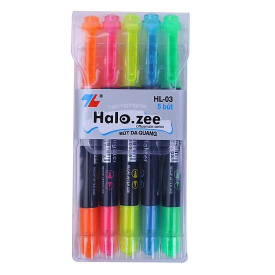 Bút Dạ Quang Hl-03 Vỉ 5 (Vàng, Lá, Hồng, Cam, Biển) - Cam