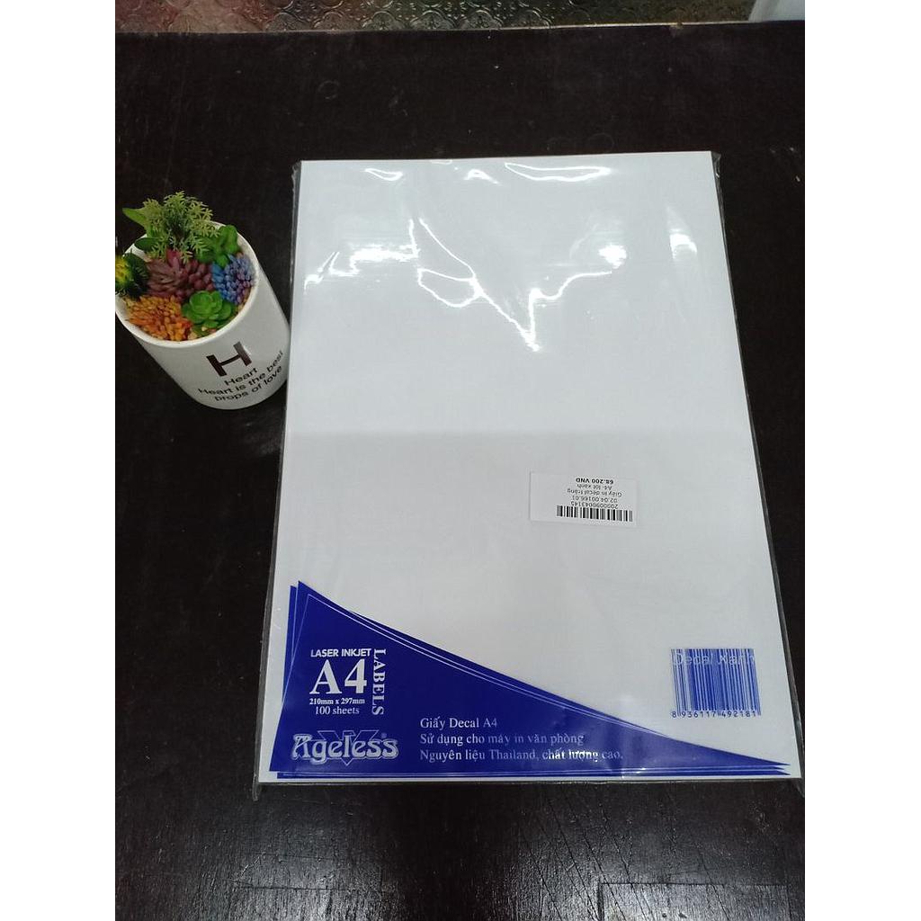 Giấy Decal A4 - lót xanh