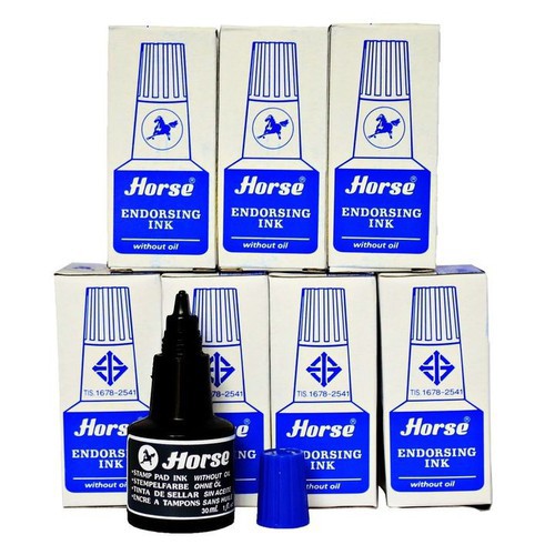 Mực con dấu thái Horse - lốc 12 hộp xanh