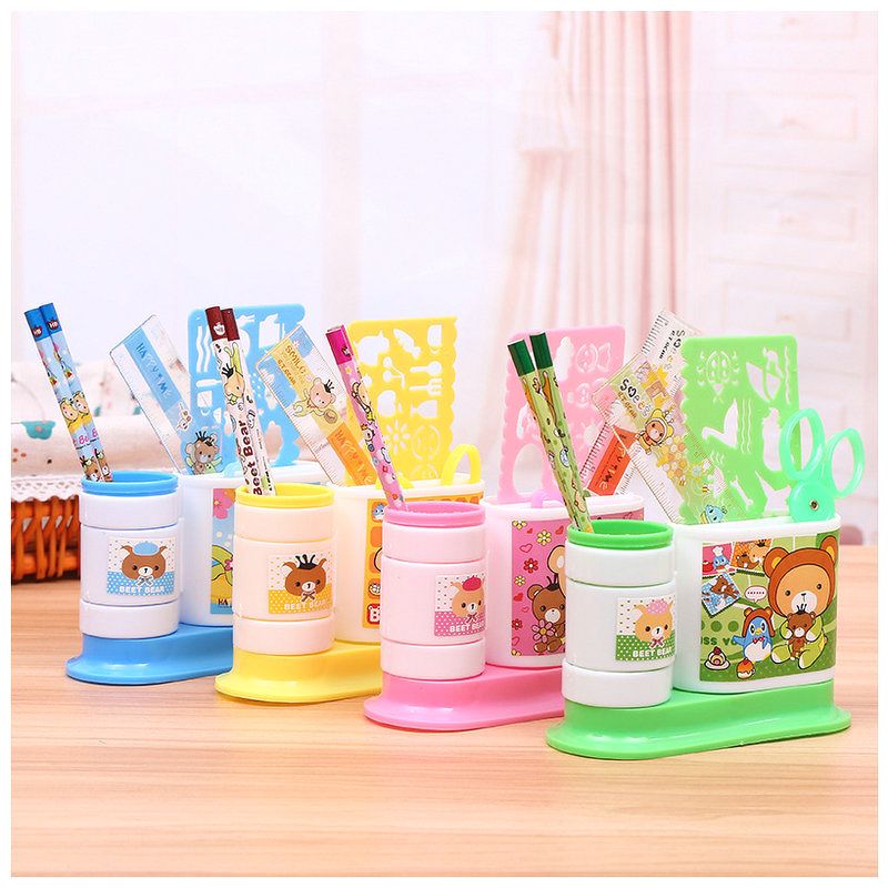 Bộ dụng cụ học tập kèm ống đựng - bộ