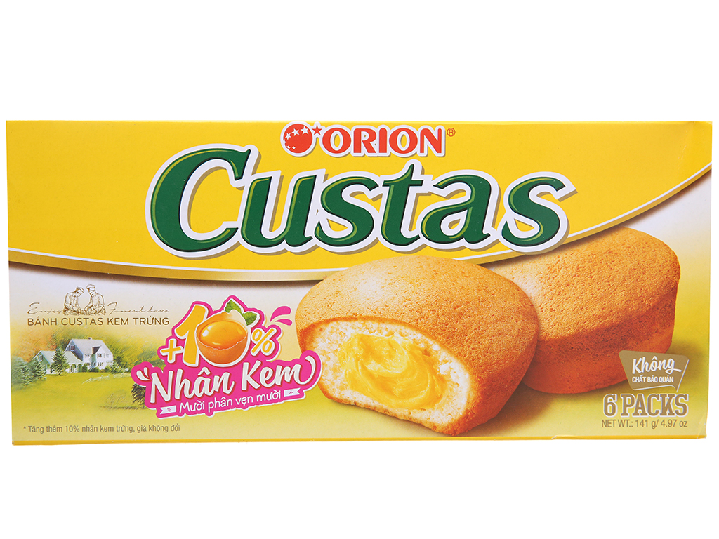 Bánh Custas nhân kem Orion - hộp 141 g