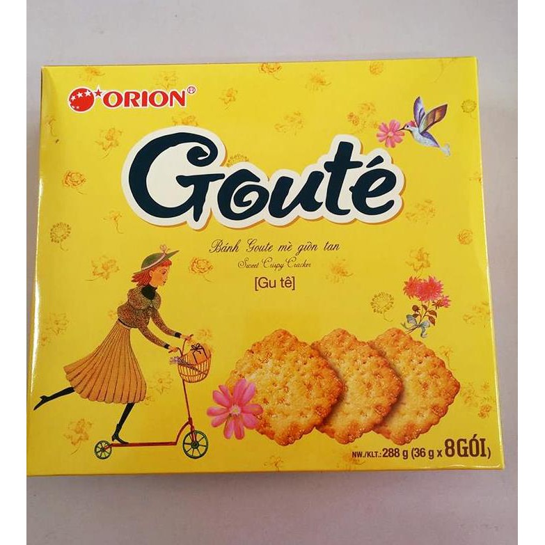 Bánh Goute mè giòn tan Orion - thùng 10 gói (288g)